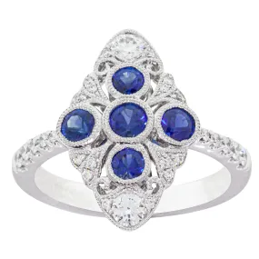 18ct White Gold .84ct Sapphire & Diamond Ring