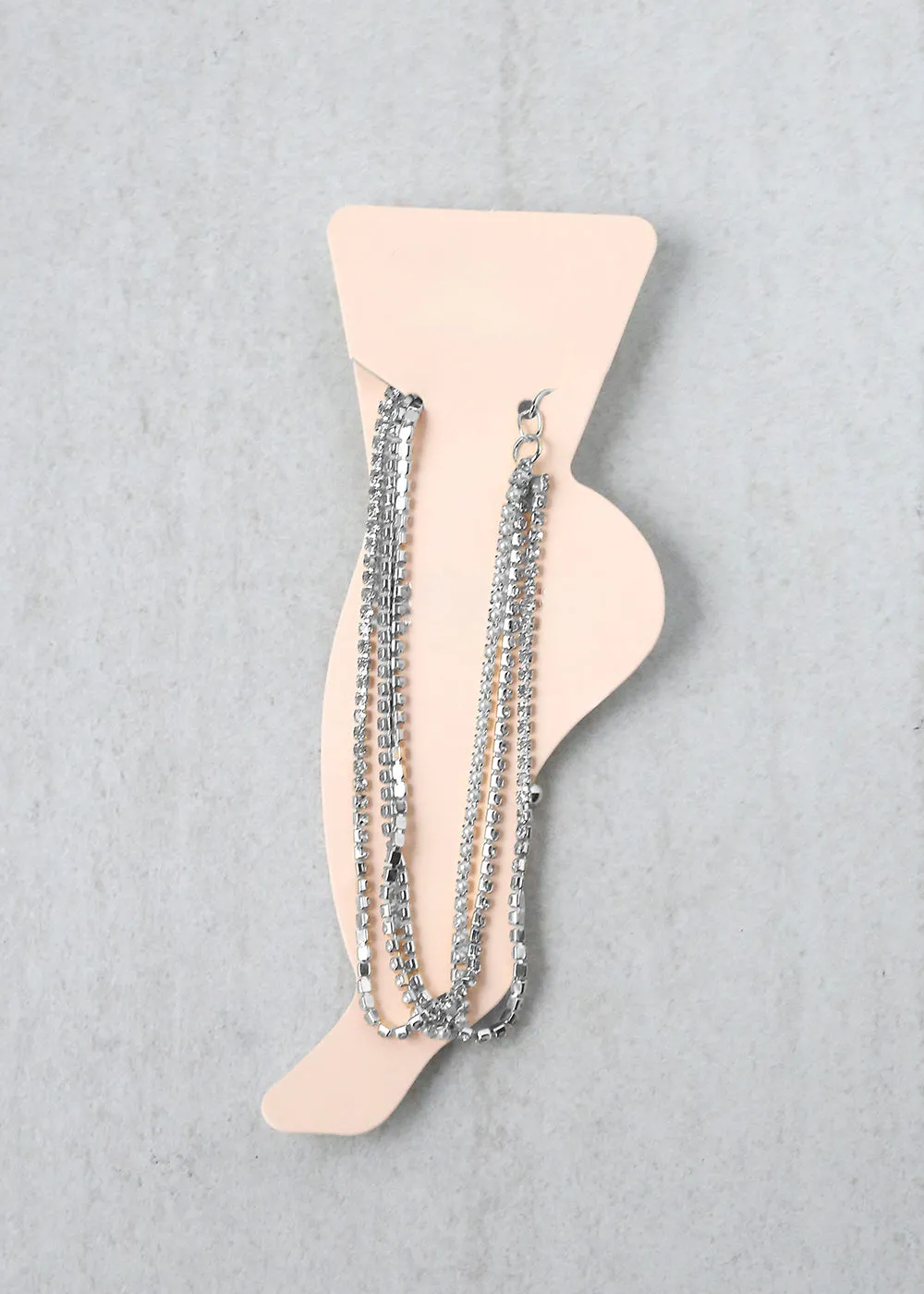 3 Layered Rhinestone Anklet