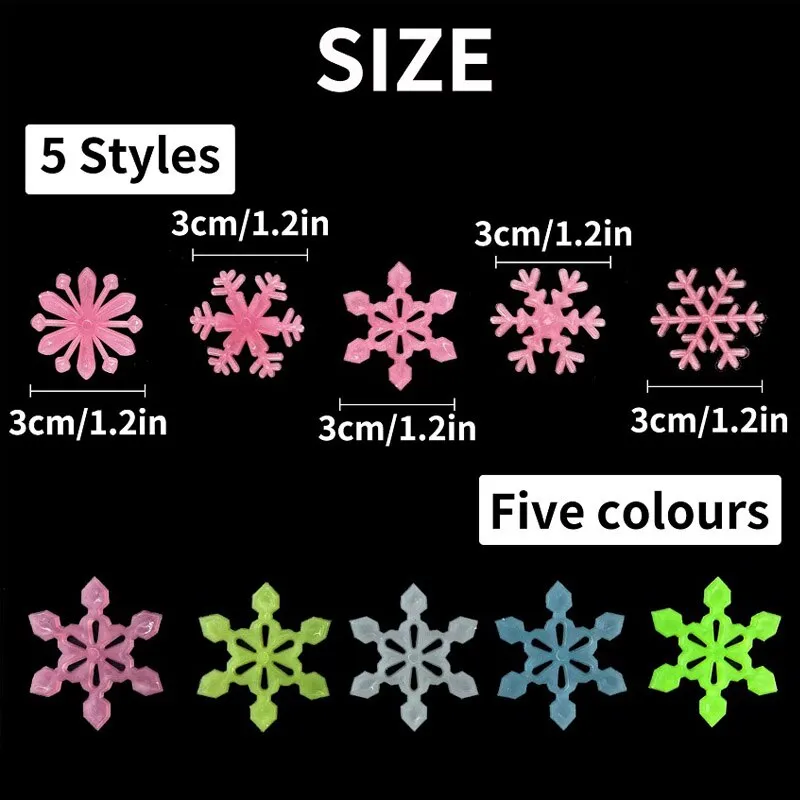 50Pcs 3D Snowflake Wall Stickers