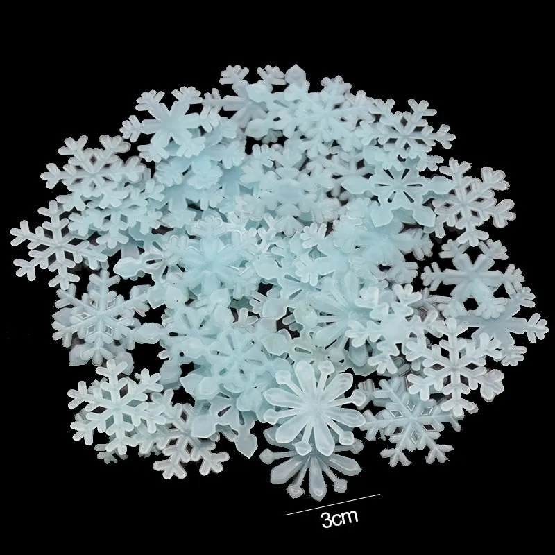 50Pcs Luminous Snowflake Wall Stickers