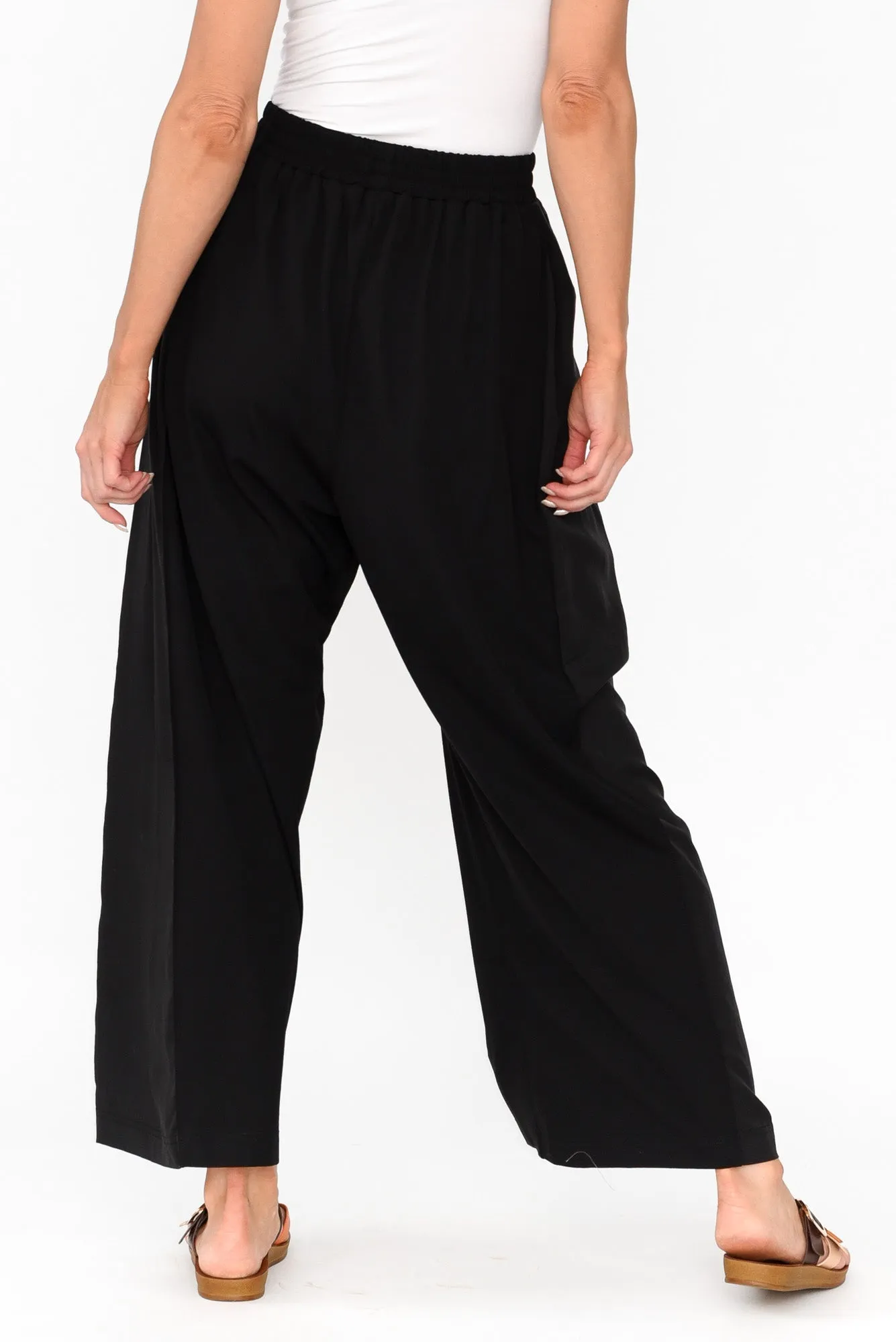 Aimee Black Side Panel Palazzo Pants