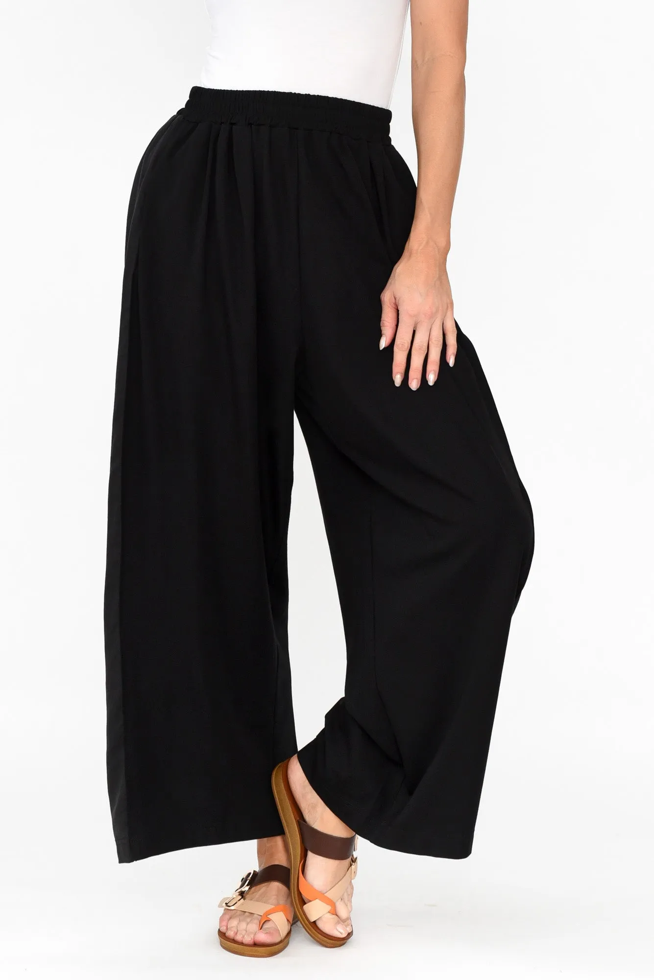 Aimee Black Side Panel Palazzo Pants