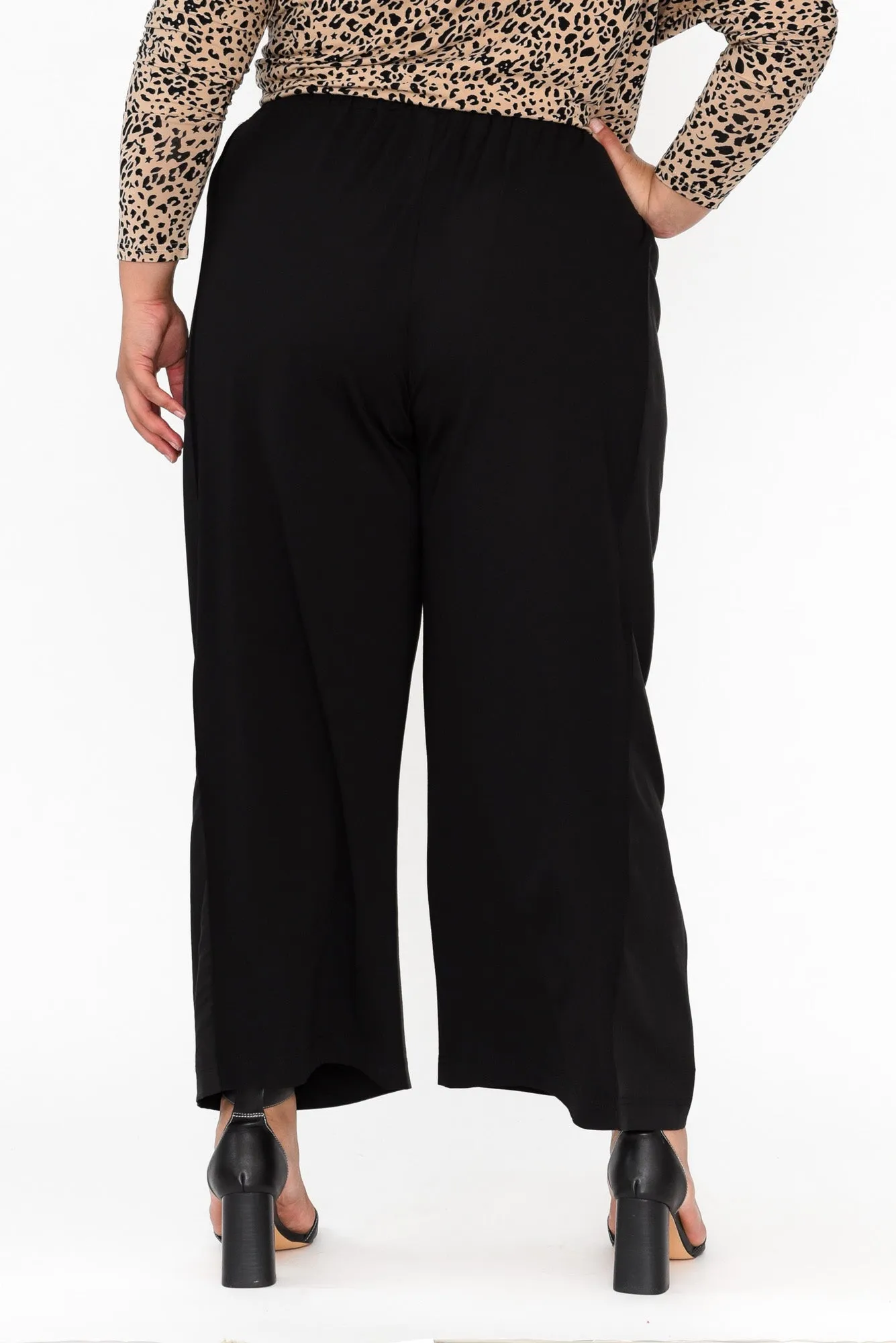 Aimee Black Side Panel Palazzo Pants