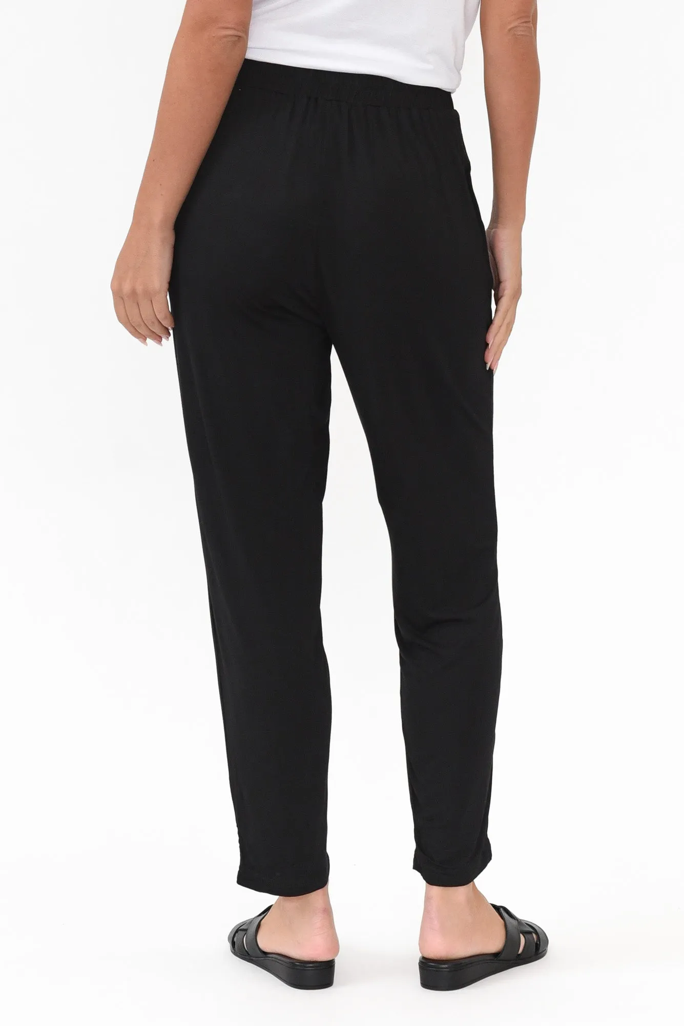 Alabama Black Modal Straight Leg Pants