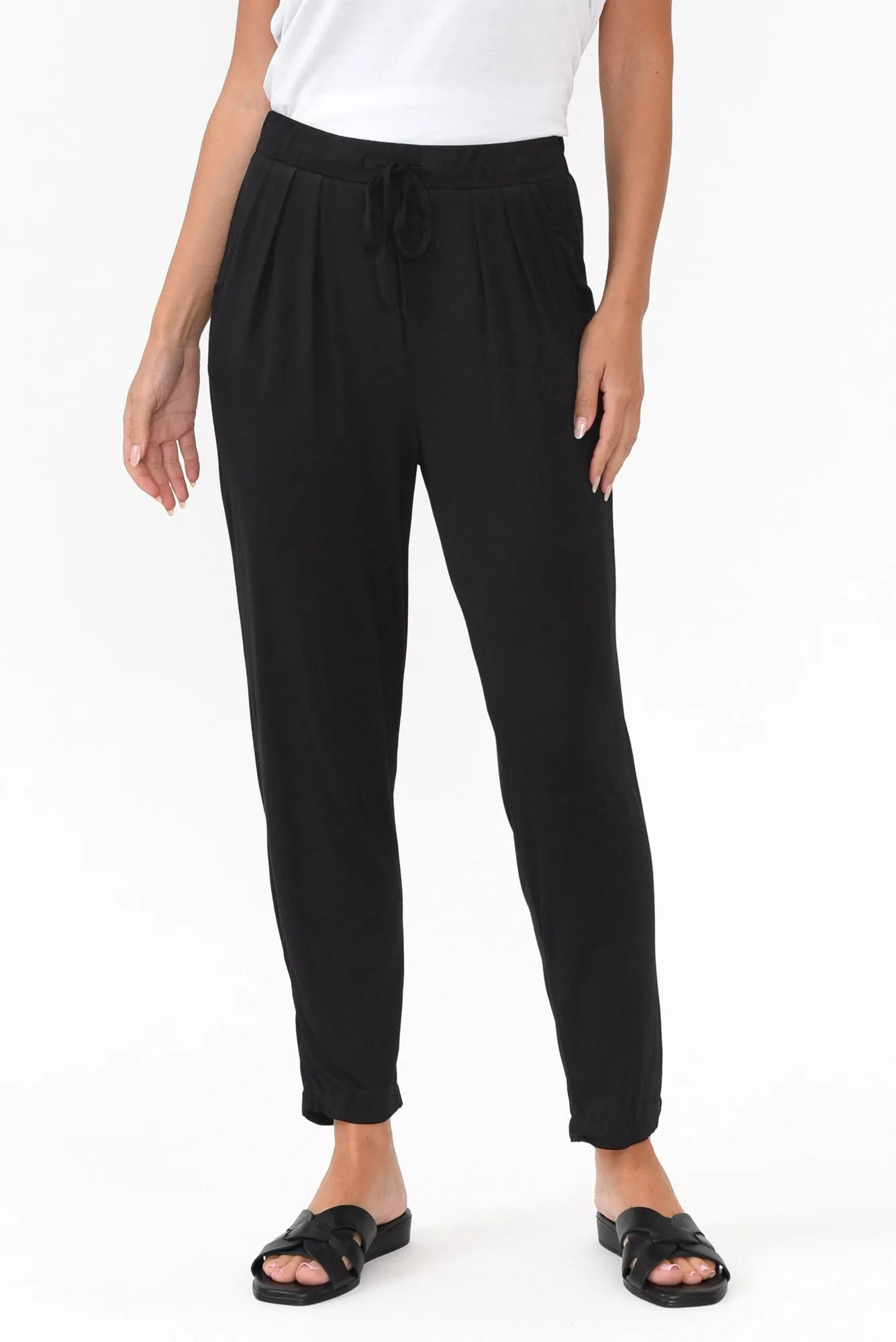 Alabama Black Modal Straight Leg Pants