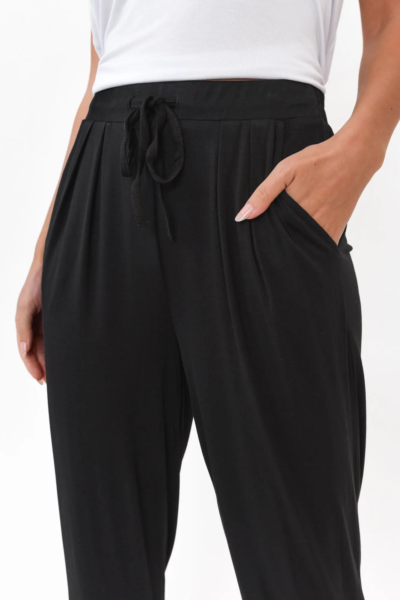 Alabama Black Modal Straight Leg Pants