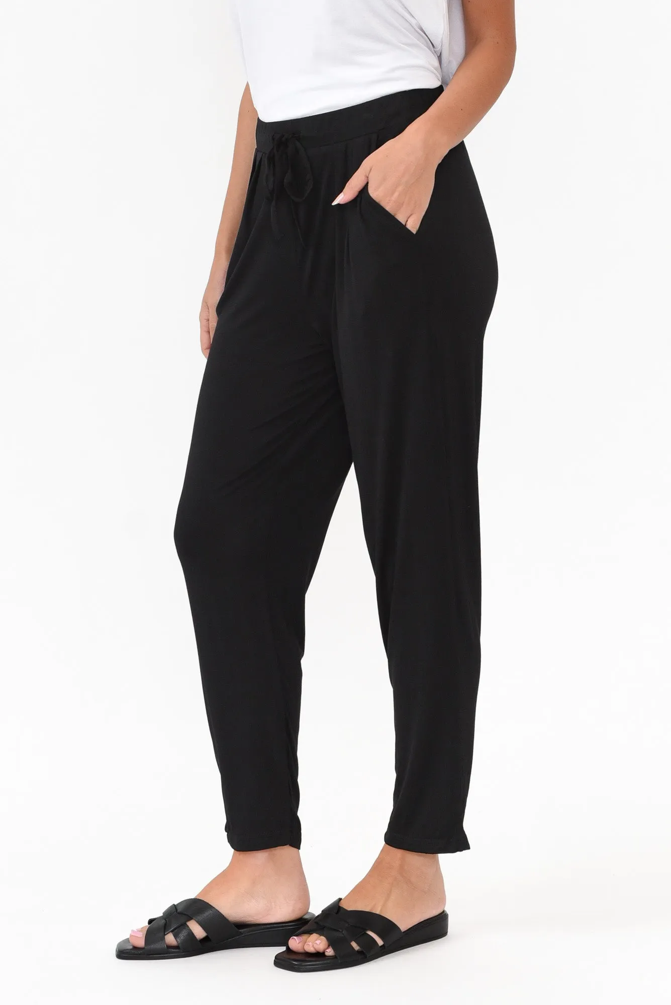 Alabama Black Modal Straight Leg Pants