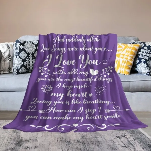 And Suddenly All The Love Songs Were About You - Couple Blanket - New Arrival, Christmas Gift For Husband Wife, Anniversary