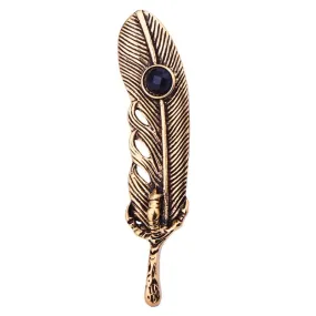 Antique Metal Feather Lapel Pin