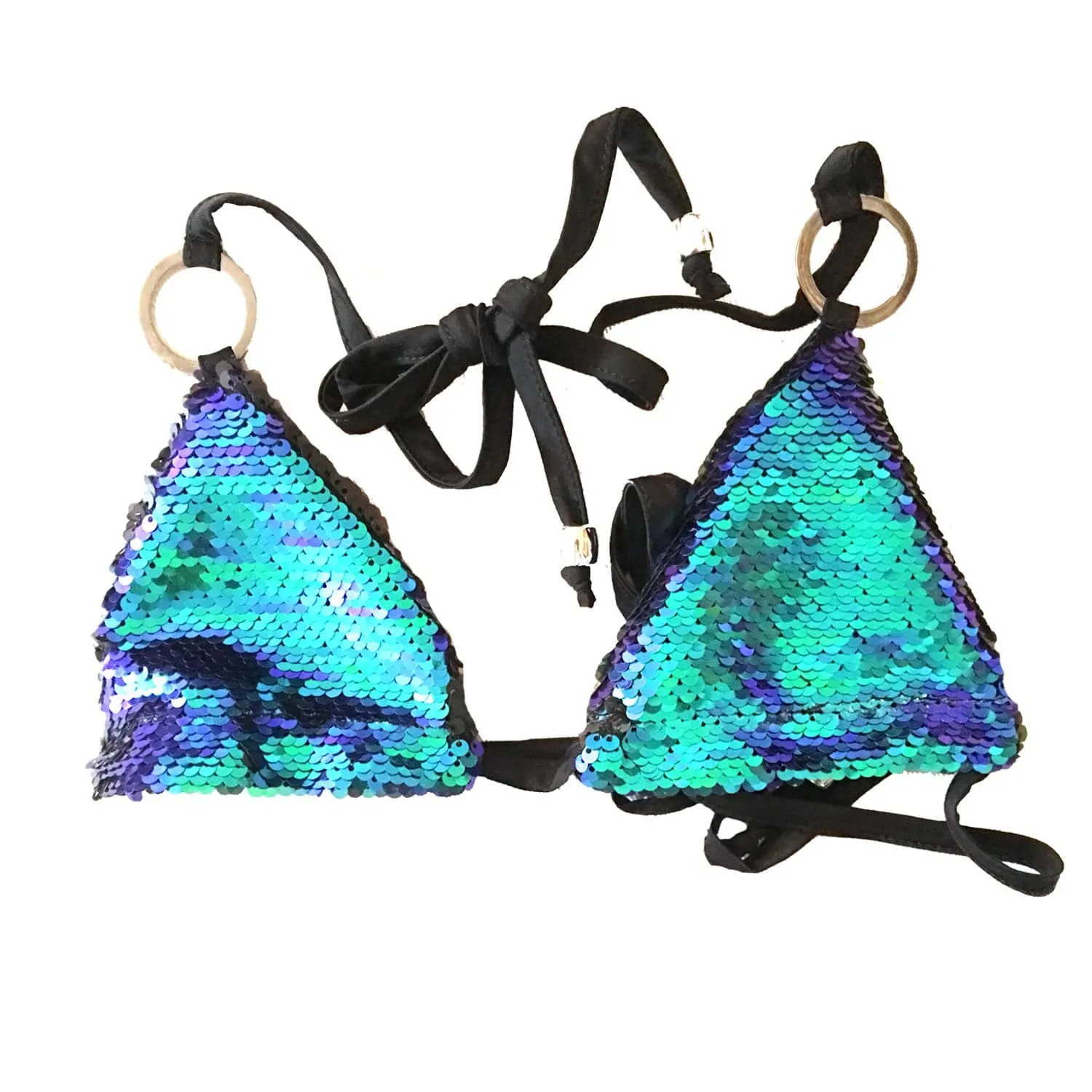 Ariel Green & Black Sequin Bikini