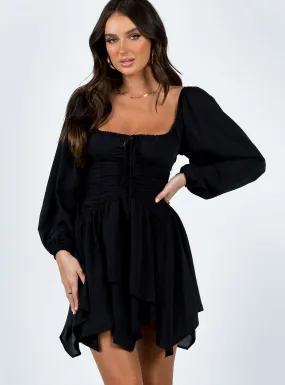 Barrett Long Sleeve Mini Dress Black