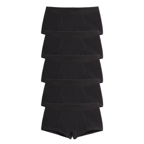 Boy Shorts 5-Pack - Cotton X= Black