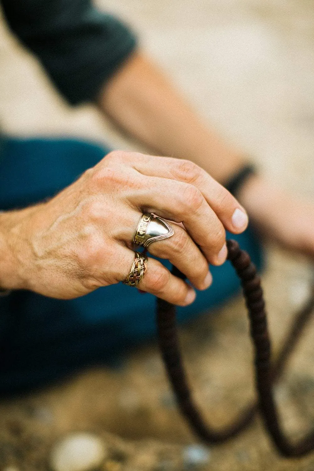 Braided Three Metal Ring