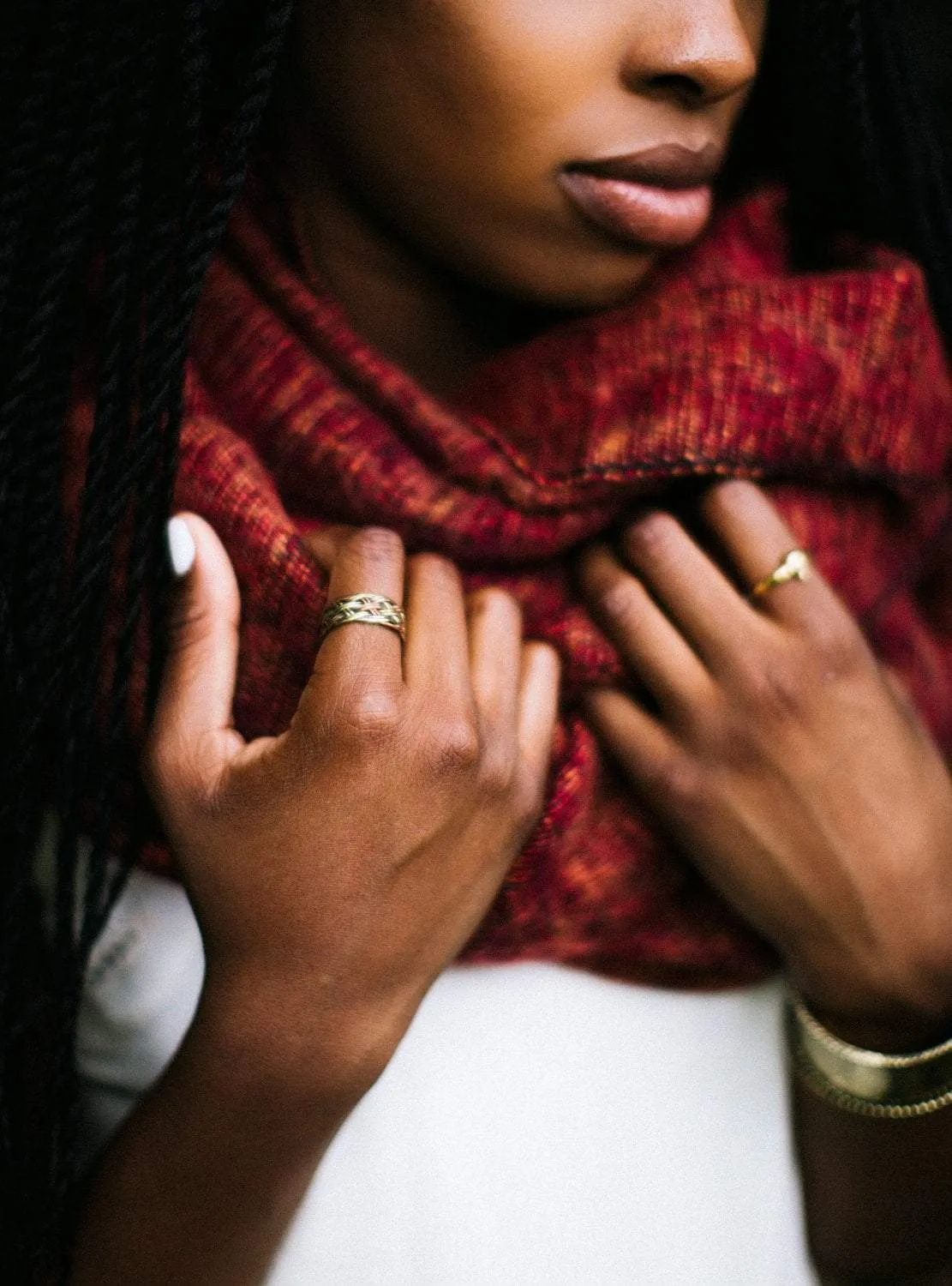 Braided Three Metal Ring