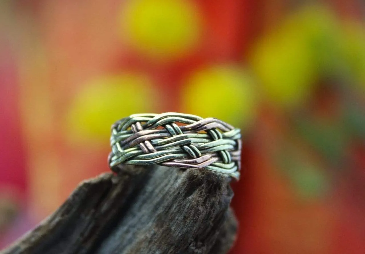 Braided Three Metal Ring