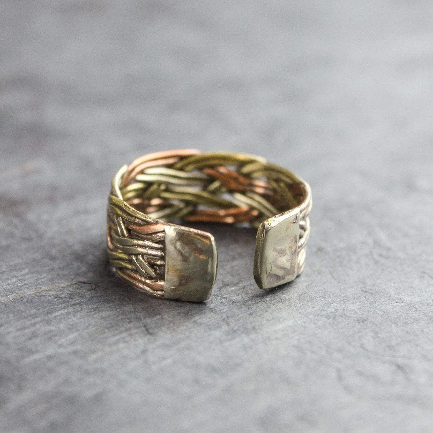 Braided Three Metal Ring