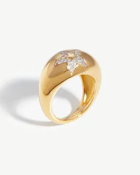 Celestial Pave Star Dome Ring | 18ct Gold Vermeil/Cubic Zirconia