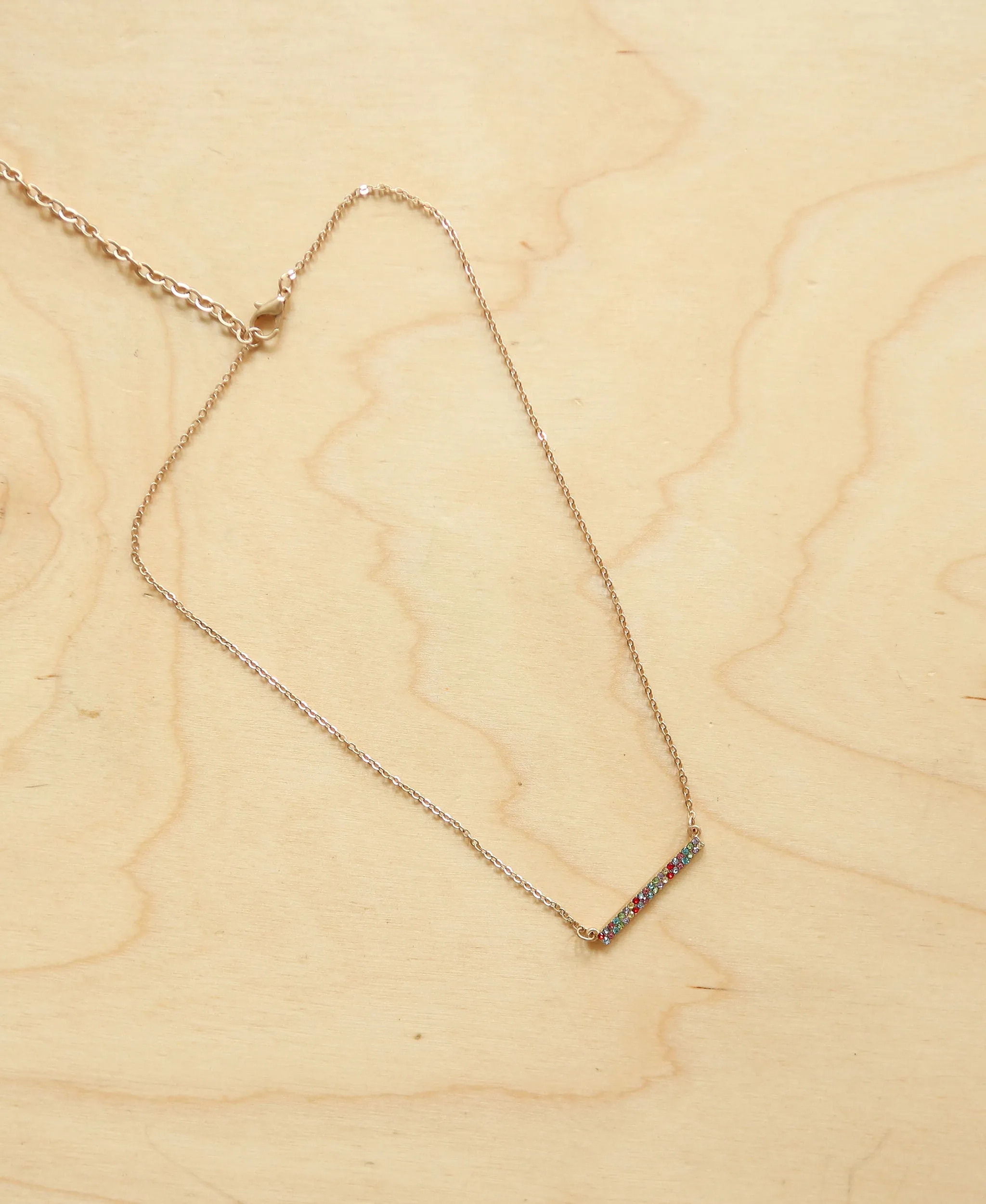 CHARLI Rhinestone Bar Necklace