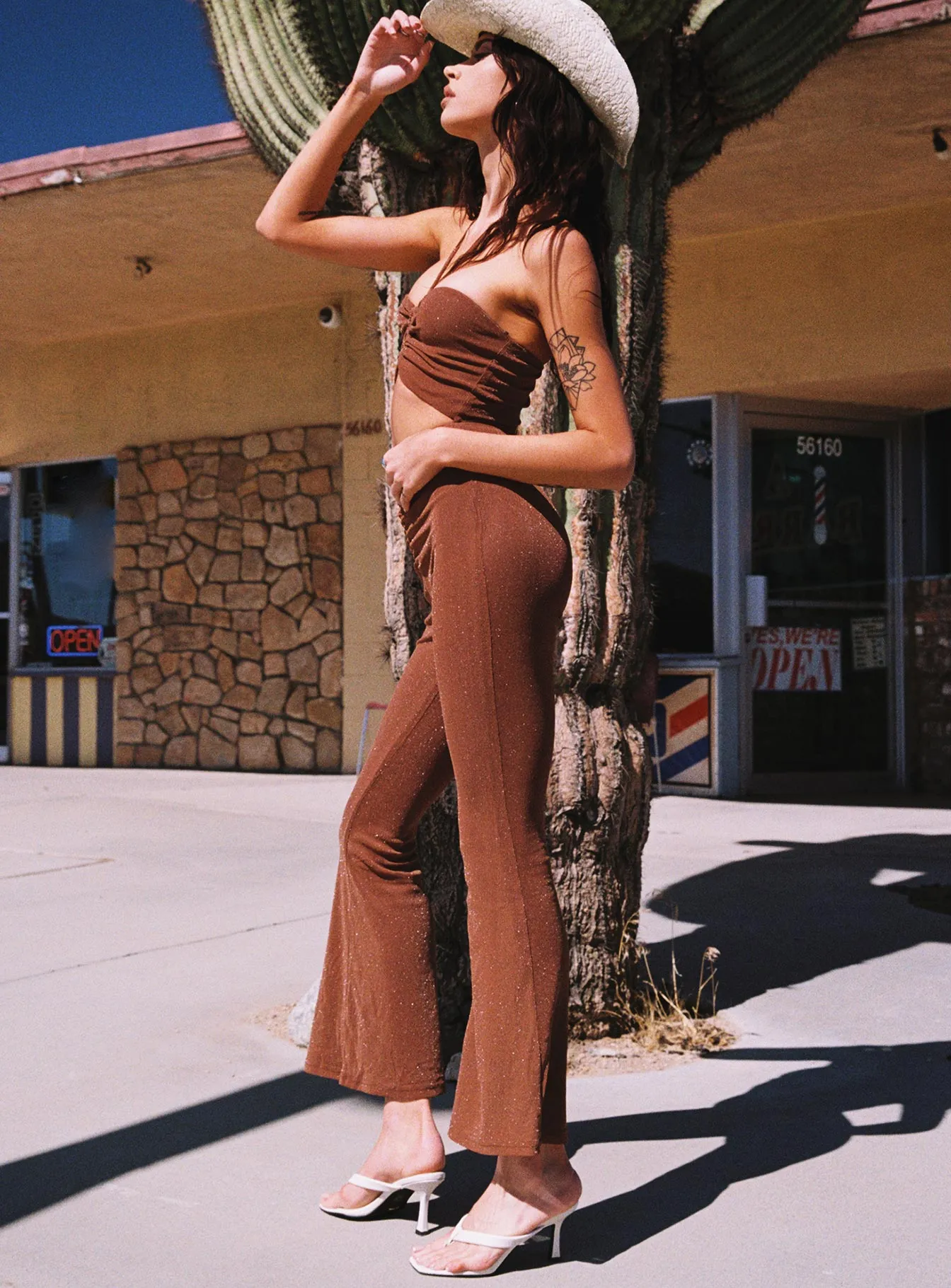 Charlie Ruched Jumpsuit Brown