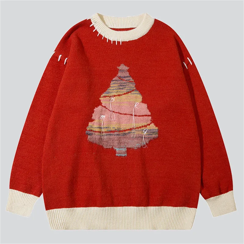 Christmas Tree Print Couple Sweater