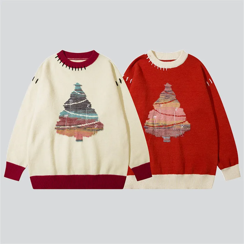 Christmas Tree Print Couple Sweater