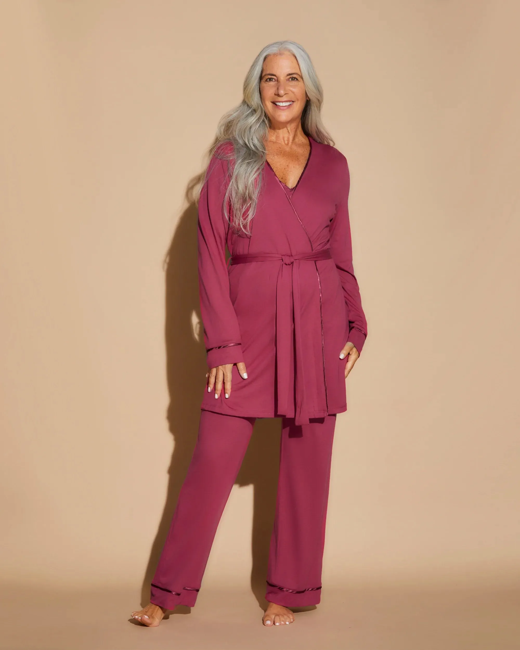 COSABELLA - FREE EXPRESS SHIPPING -Bella 3 Piece Slwwpwear Set- Deep Ruby/Deep Ruby