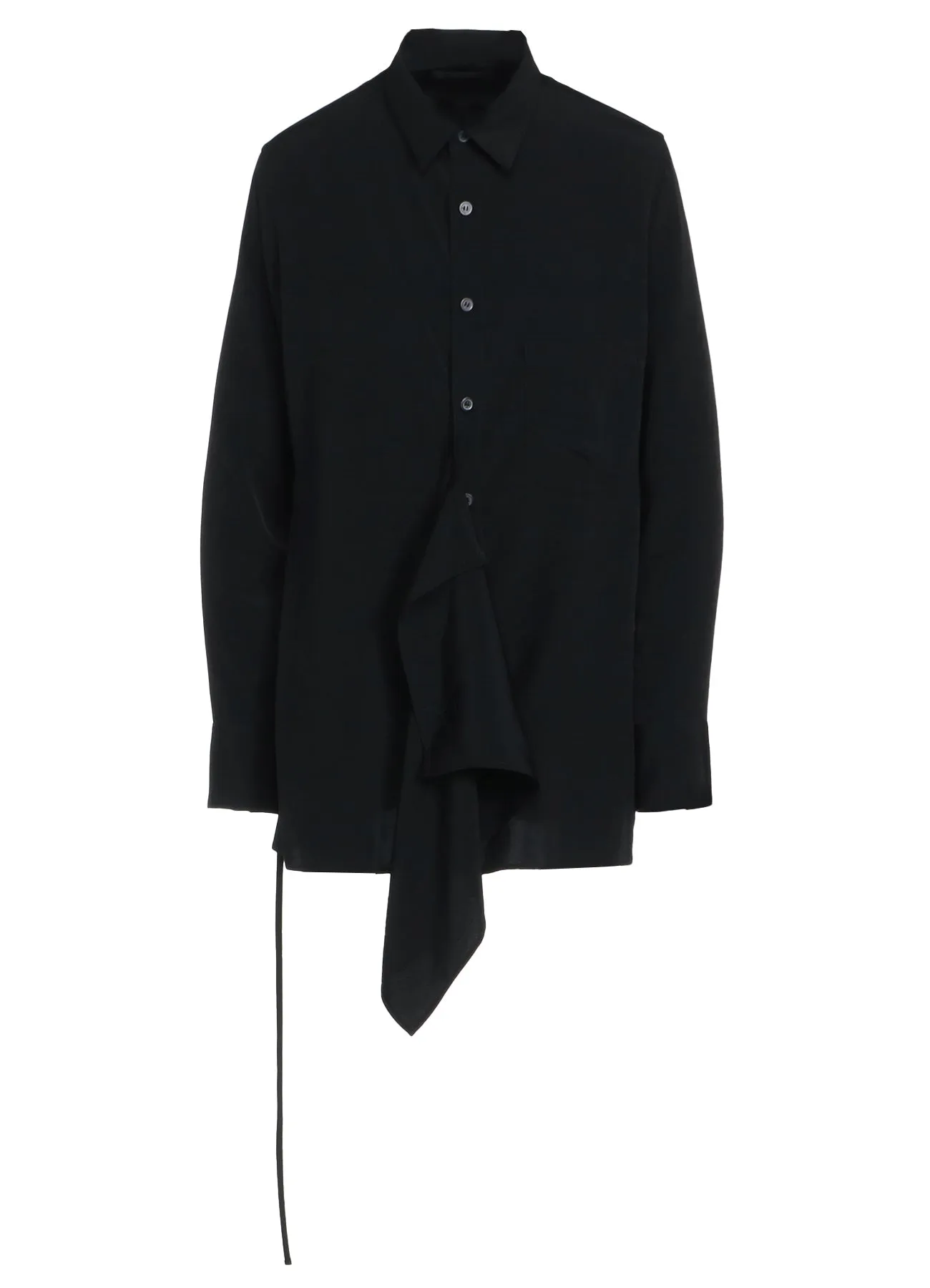 CREPE DE CHINE DRAPED SHIRT