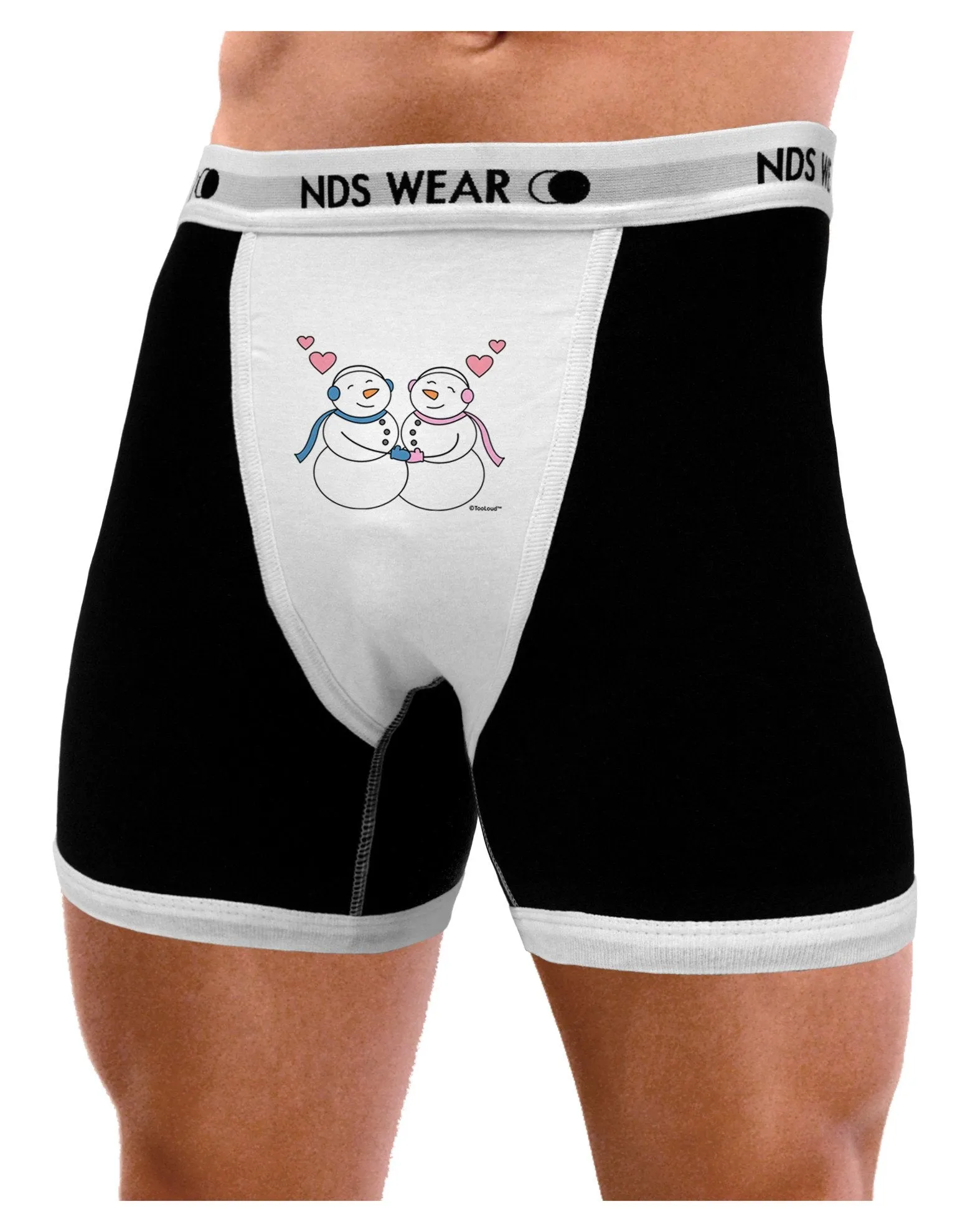 Cute Snowman and Snowwoman Couple Mens Boxer Brief Underwear by TooLoud