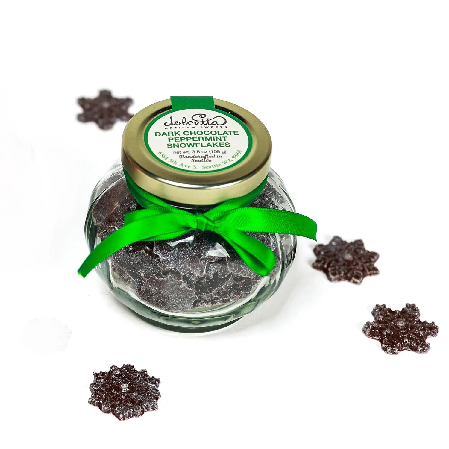 Dolcetta Dark Chocolate Peppermint Snowflakes