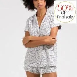 Eberjey Gisele Printed Short PJ Set in Foxtail/Ivory PJ1141S