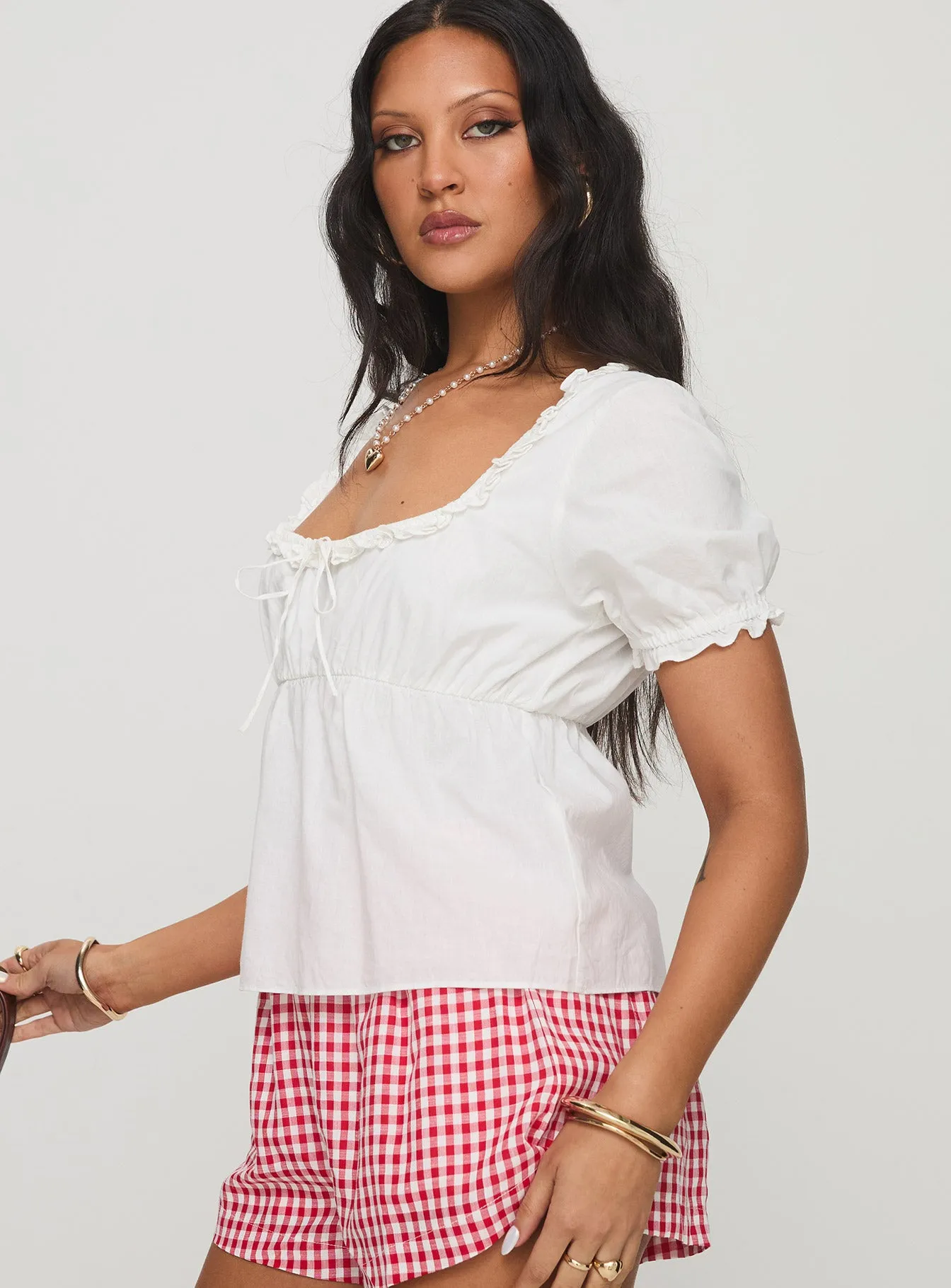 Elizabette Puff Sleeve Top White