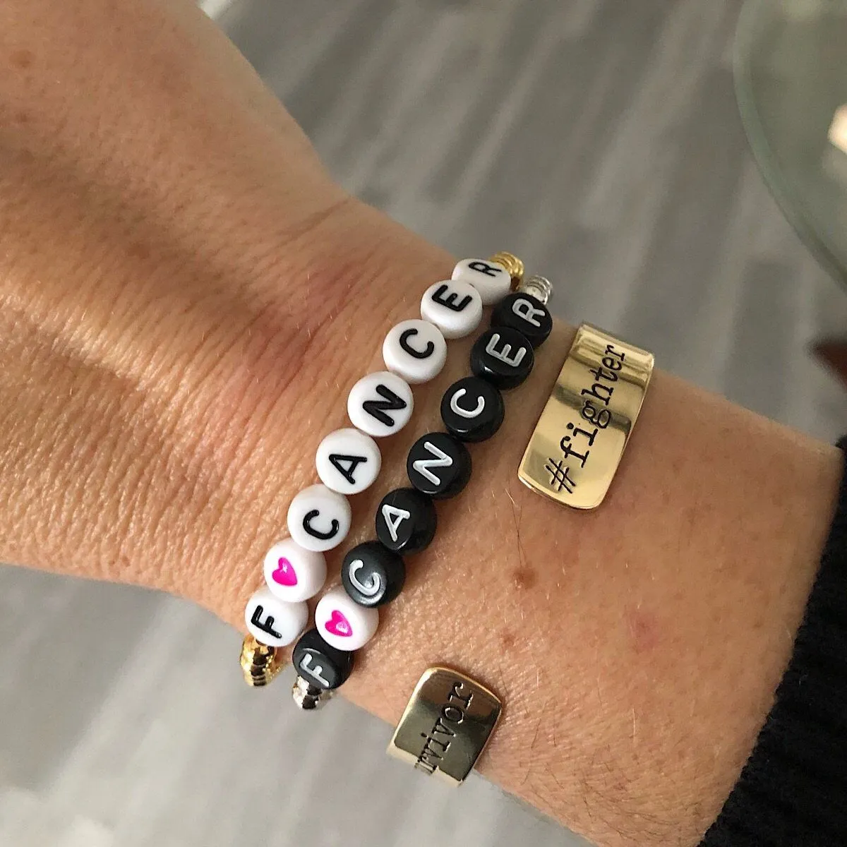 FCancer Alphabet Bead Bracelet