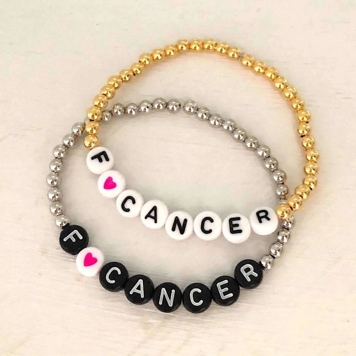 FCancer Alphabet Bead Bracelet