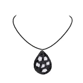 Felt Back Sequin Soccer Teardrop Pendant Necklace