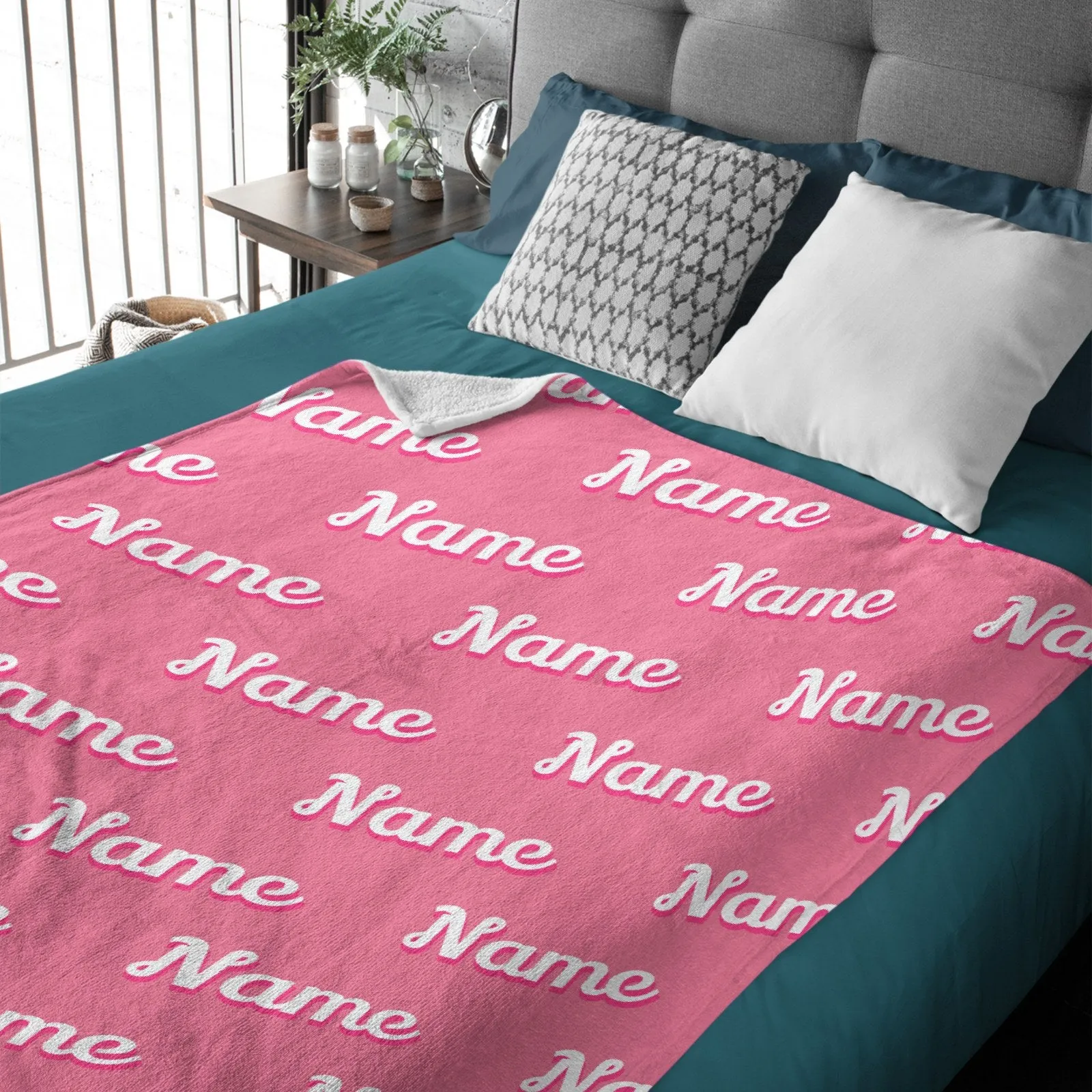 Free ShippingPersonalized Pink Name Custom Blanket