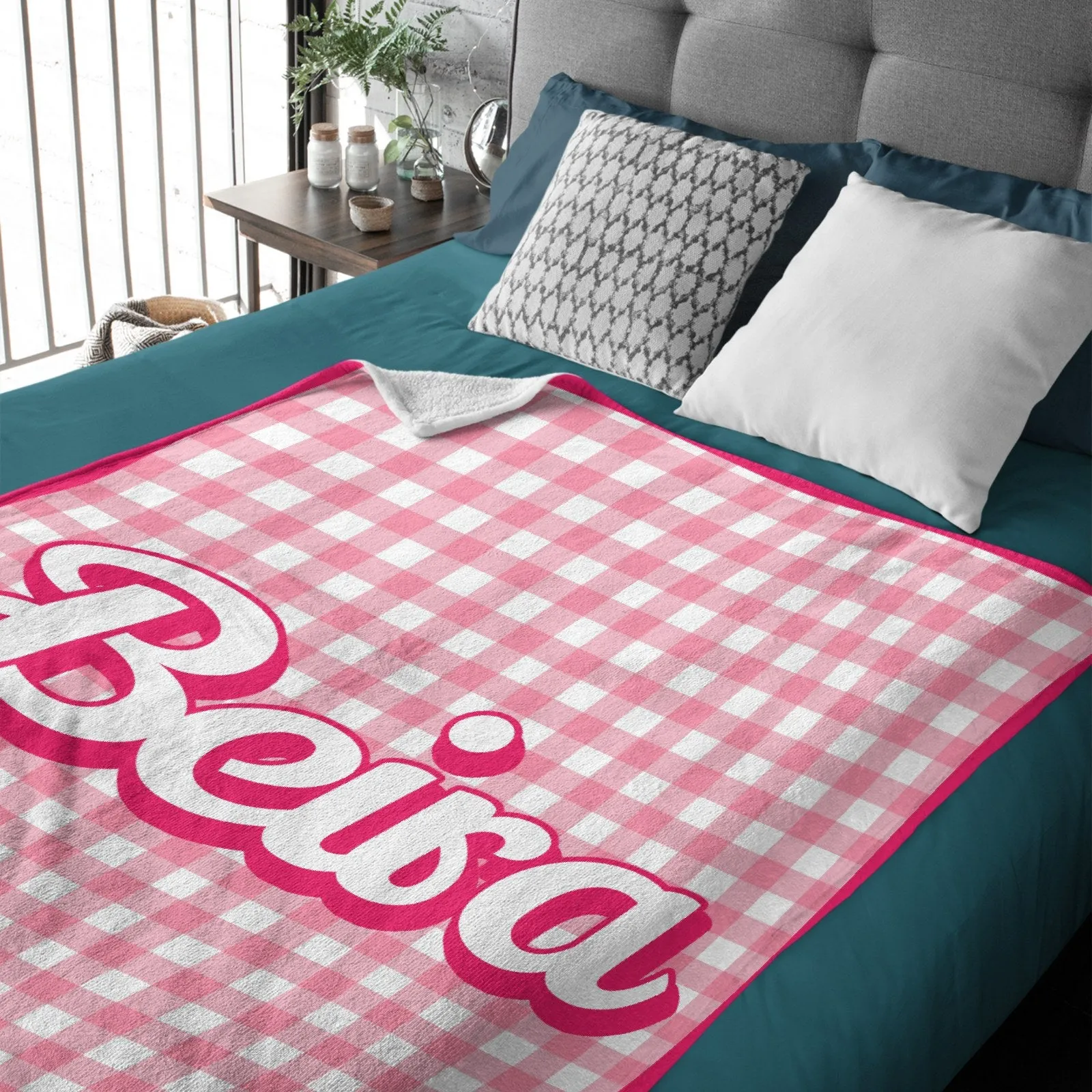 Free ShippingPink Personalized Name Custom Blanket