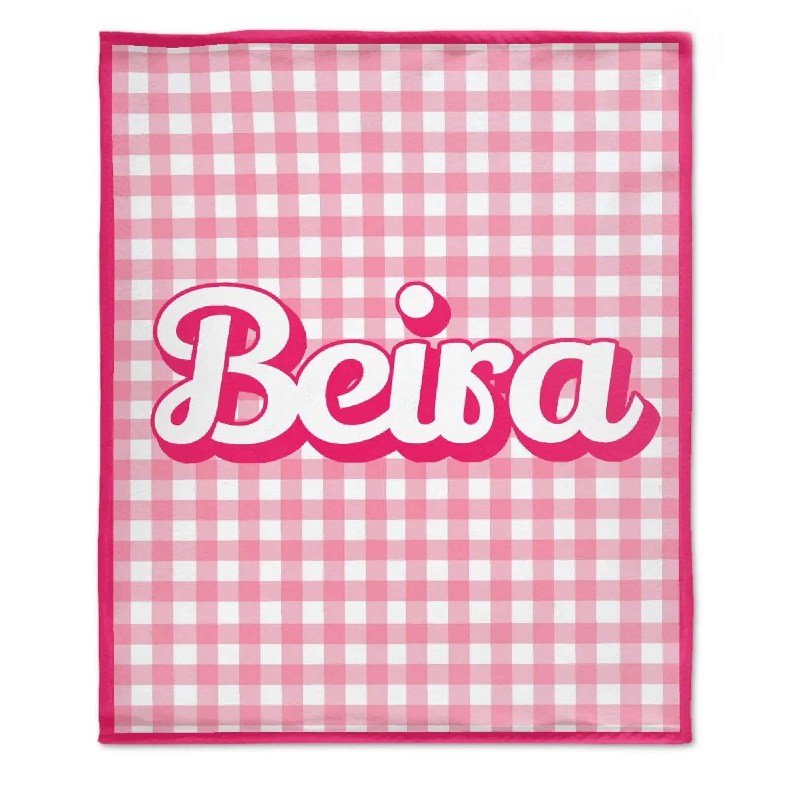 Free ShippingPink Personalized Name Custom Blanket