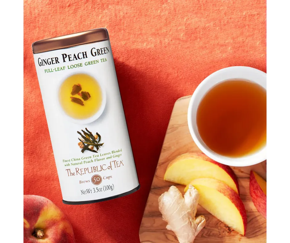 Ginger Peach Full-Leaf Loose Green Tea by The Republic of Tea