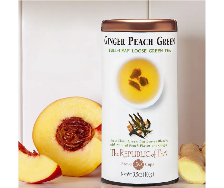 Ginger Peach Full-Leaf Loose Green Tea by The Republic of Tea