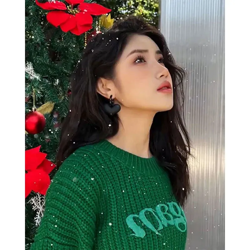 Green Cropped Knitted Jumper