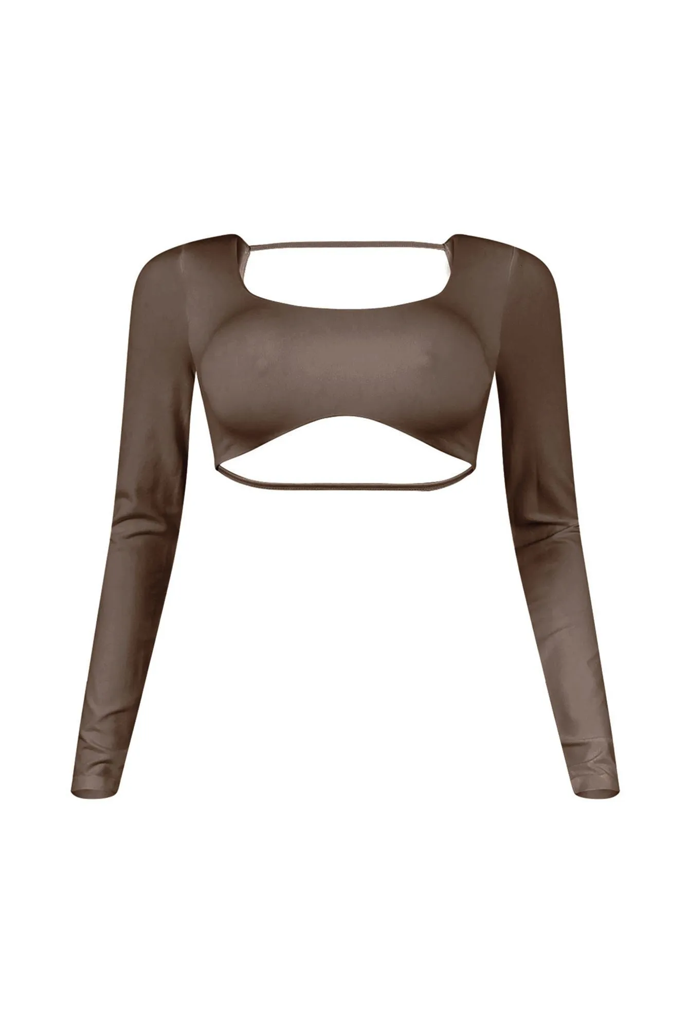 Harriet Back Cut Out Cropped Long Sleeve Top