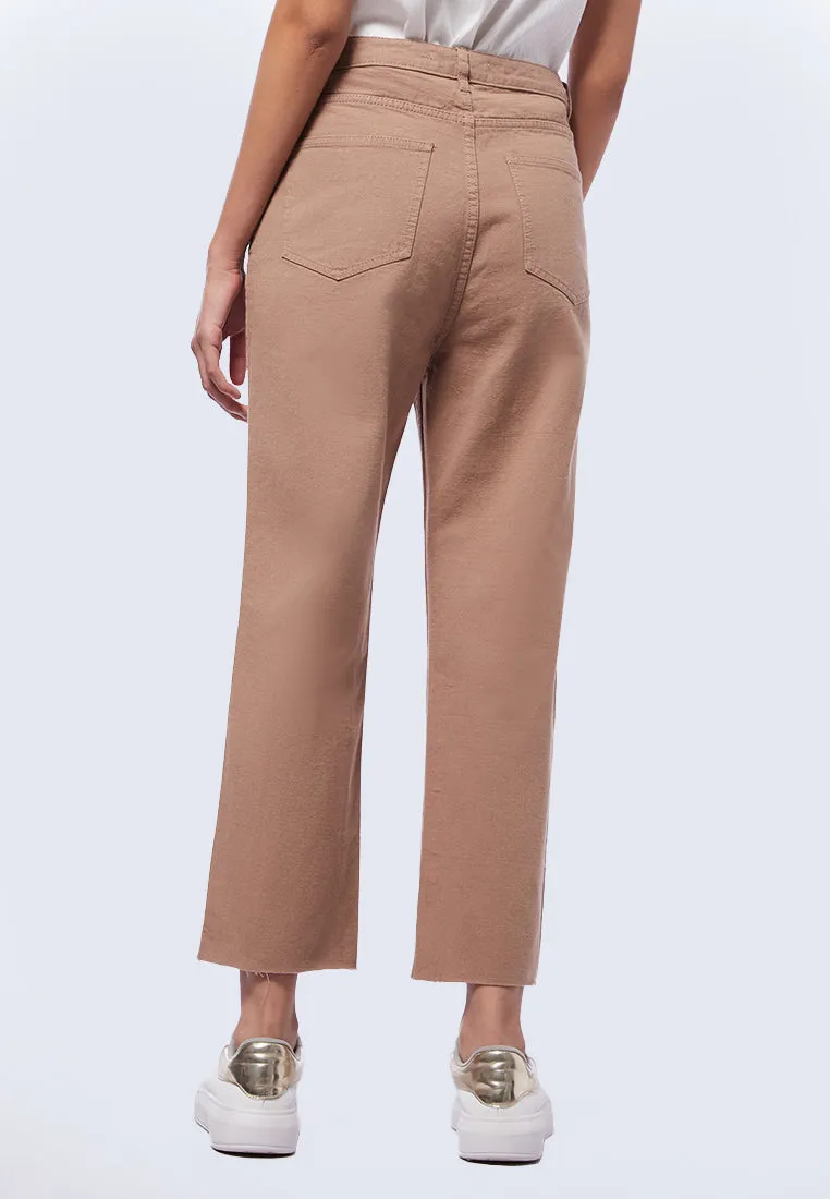 High Rise Straight Cropped Pants