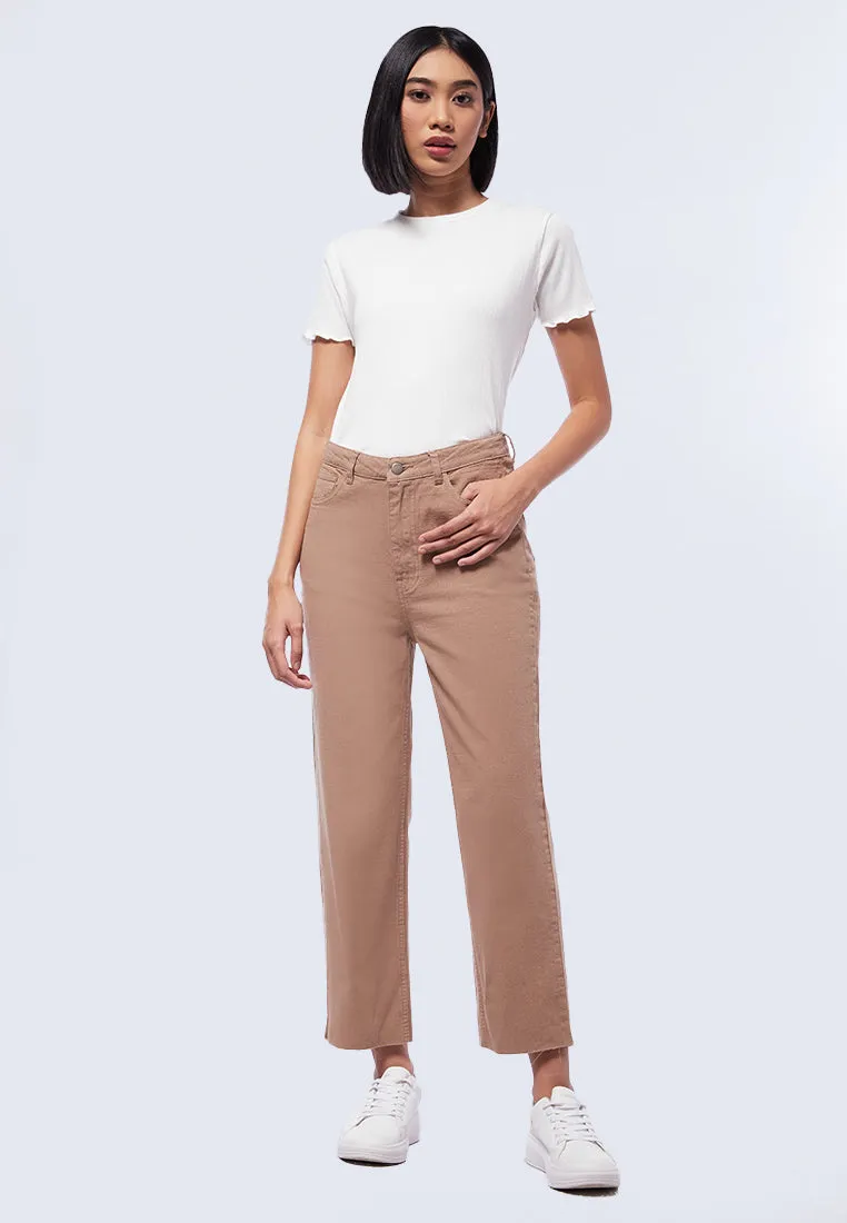 High Rise Straight Cropped Pants