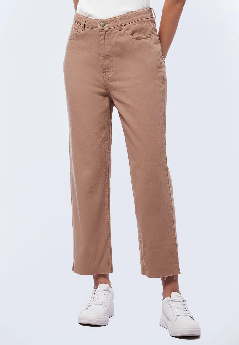 High Rise Straight Cropped Pants