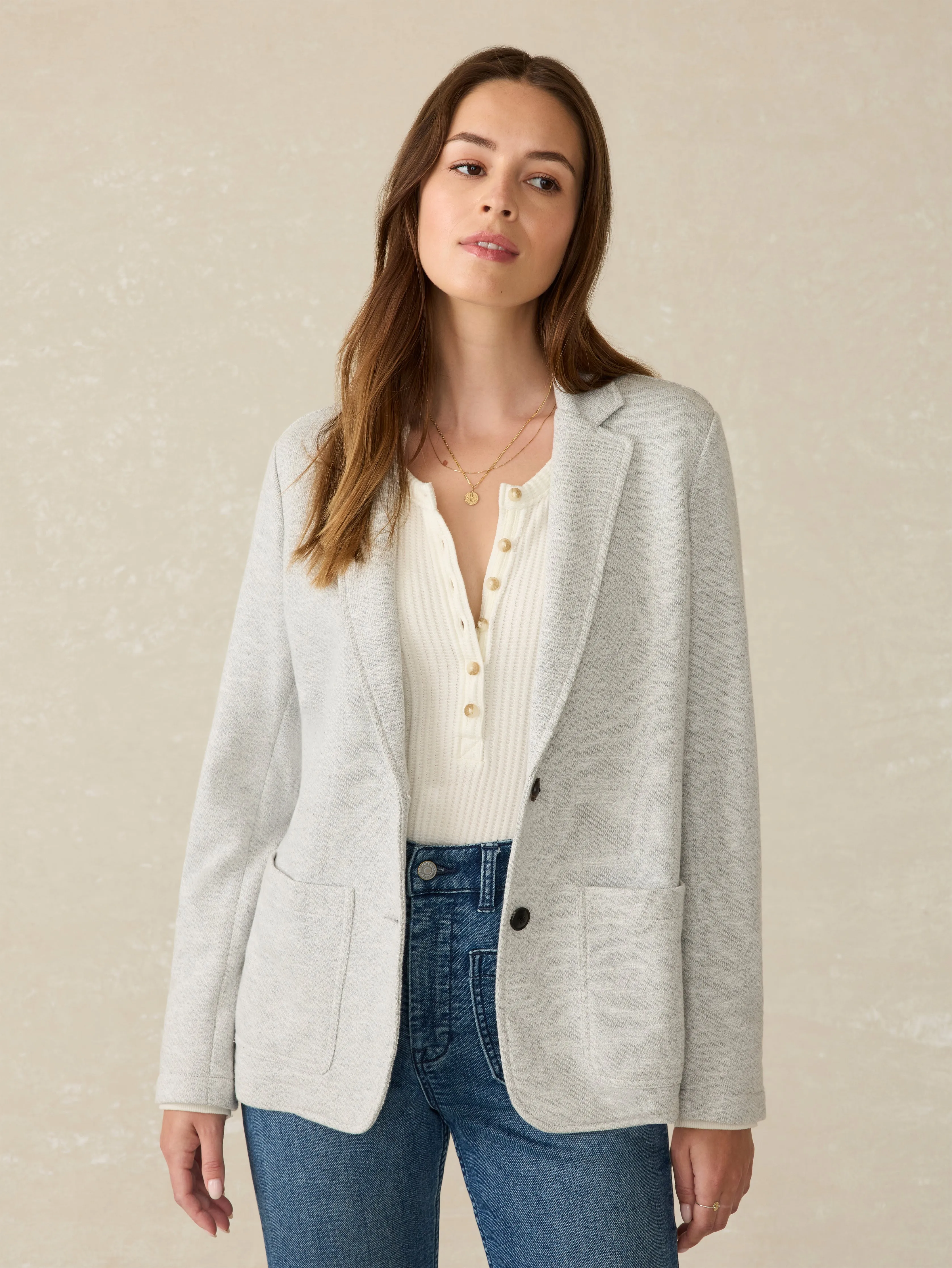 Inlet Knit Blazer - Heather Grey