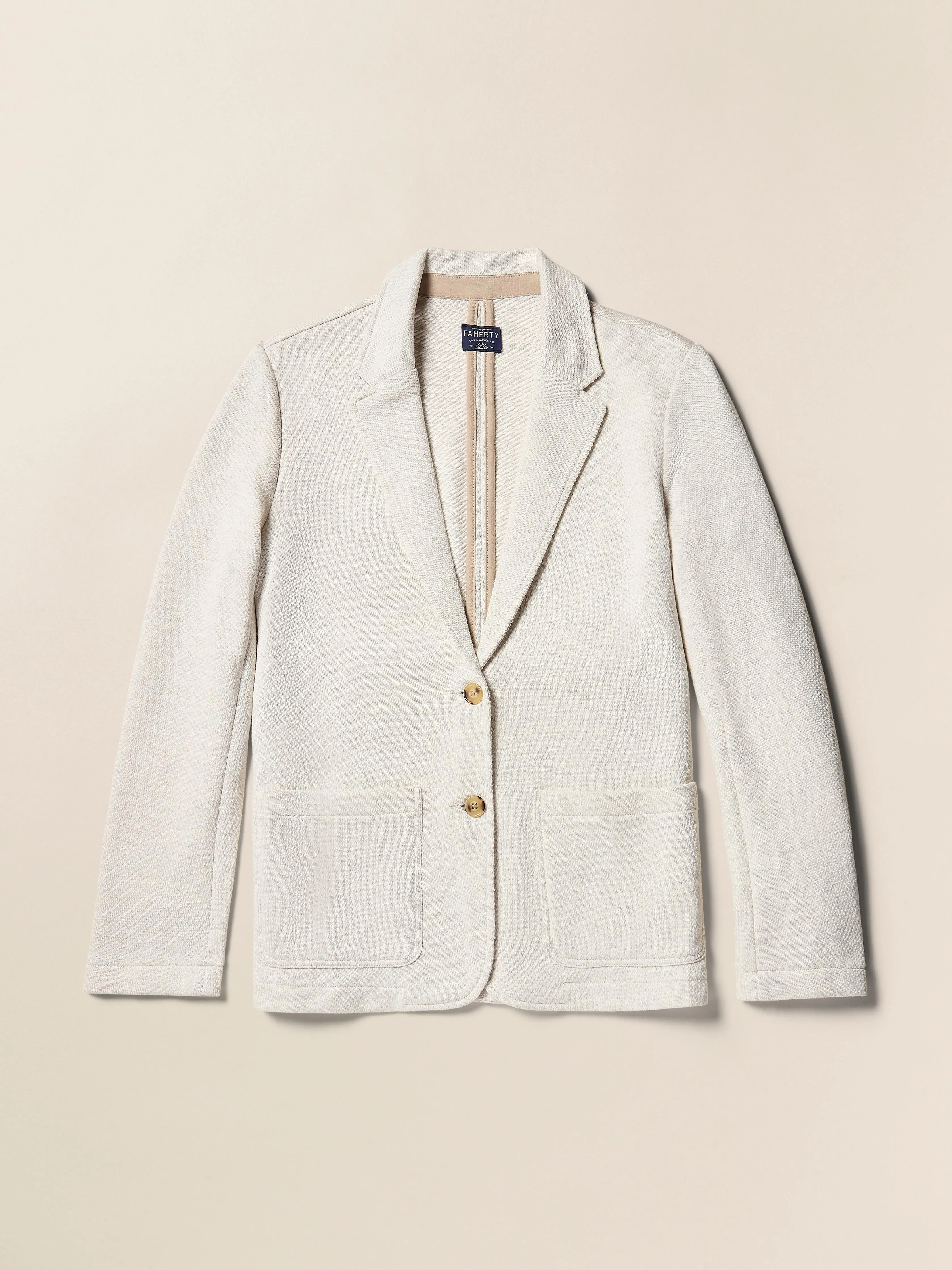 Inlet Knit Blazer - Light Oatmeal Melange