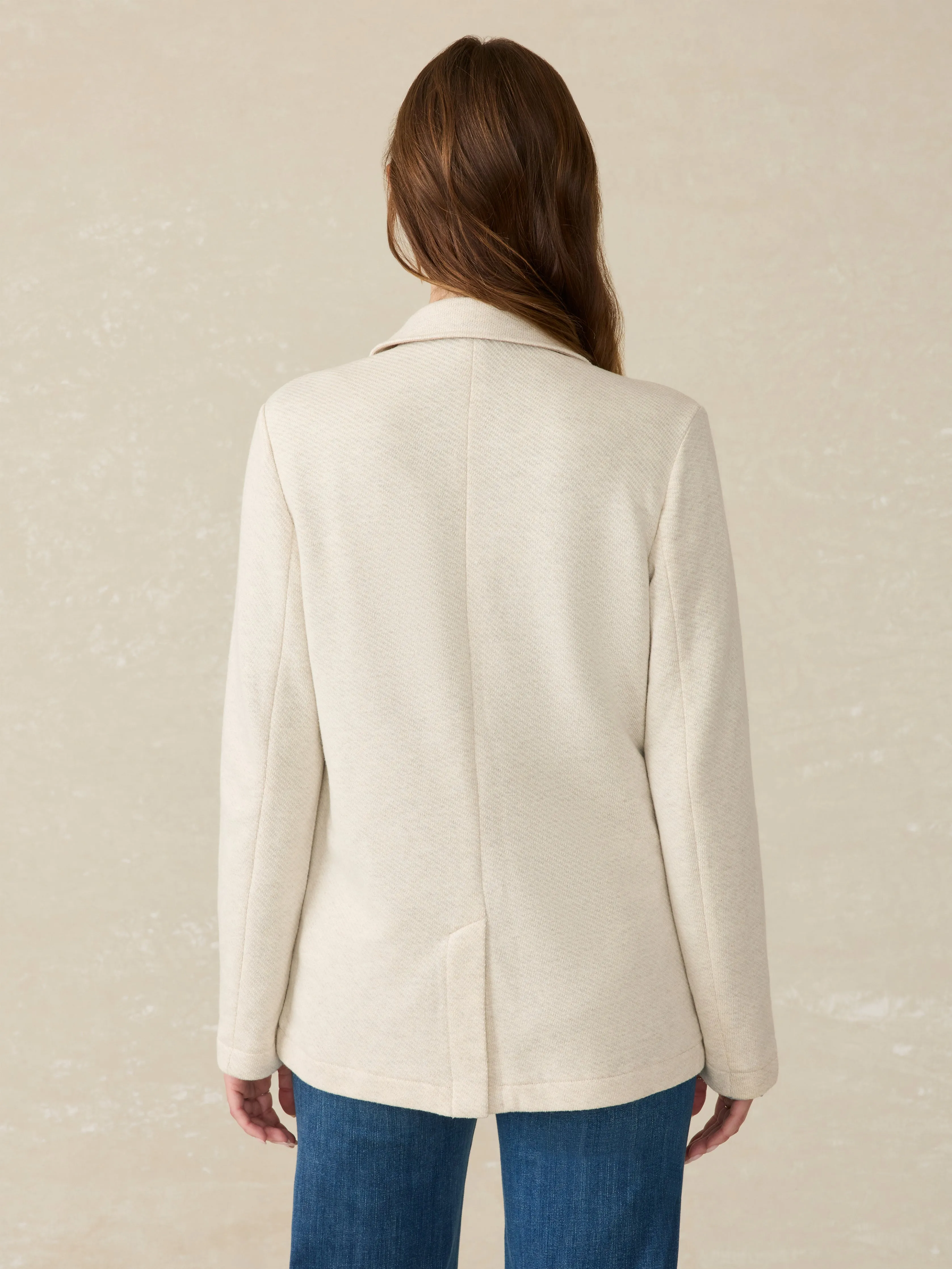 Inlet Knit Blazer - Light Oatmeal Melange