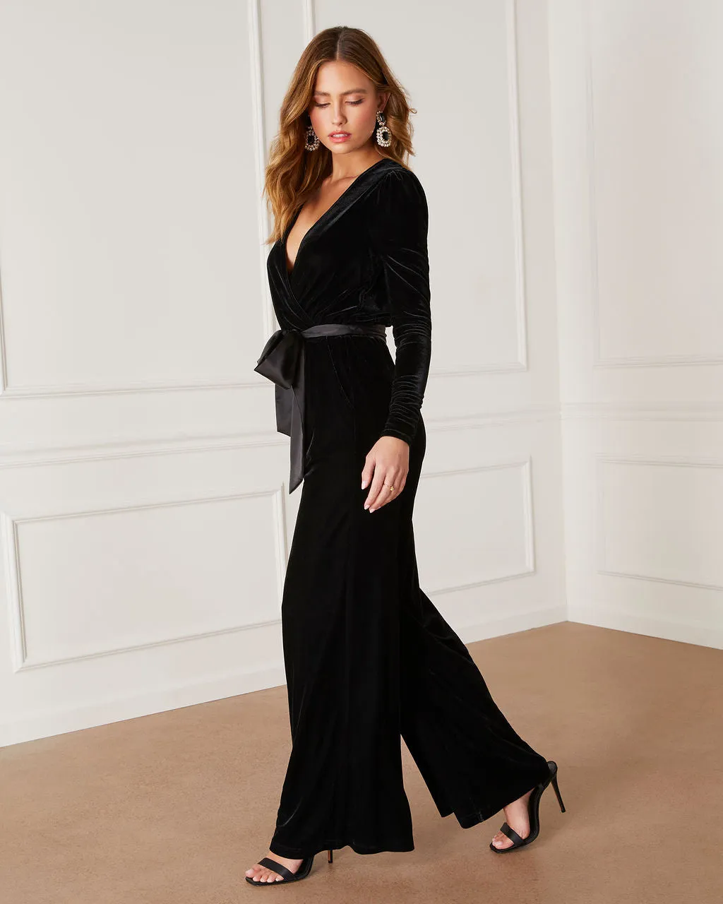 Love One Another Velvet Pocketed Cutout Back Jumpsuit