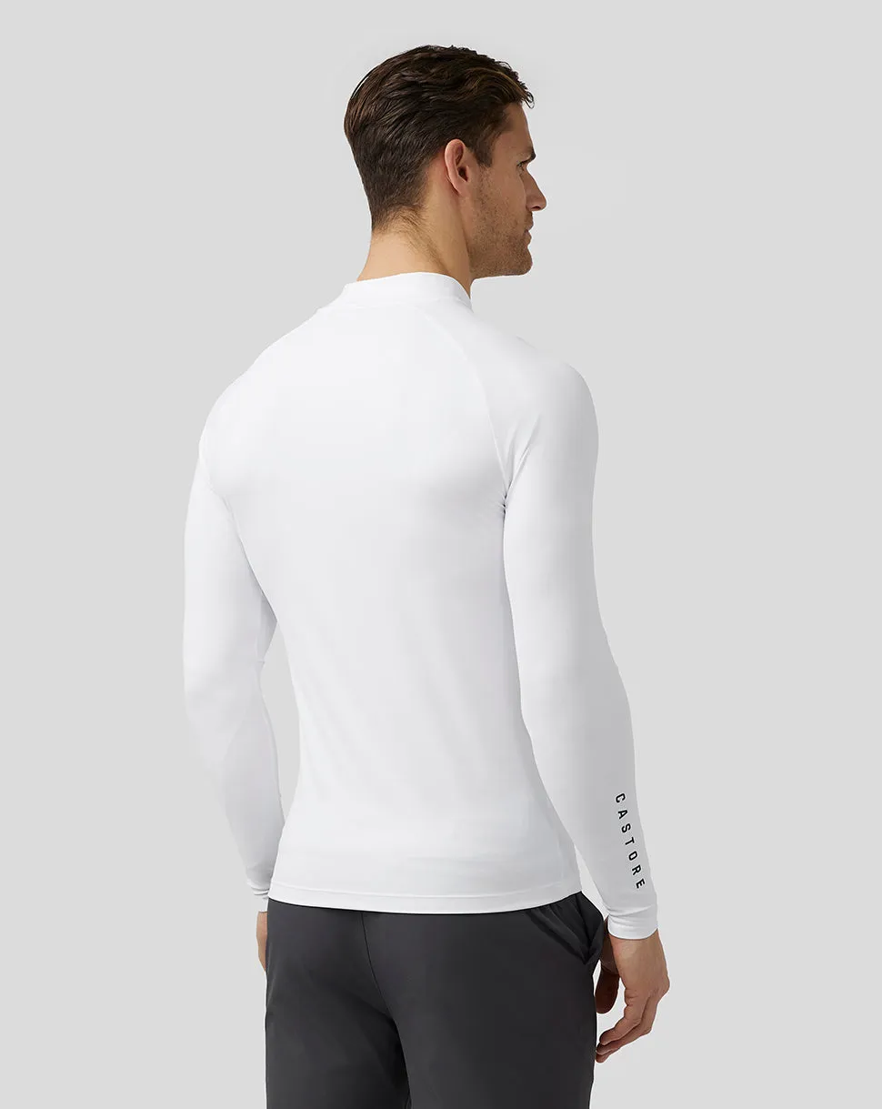 Men's Golf Long Sleeve Mock Neck Base Layer - White