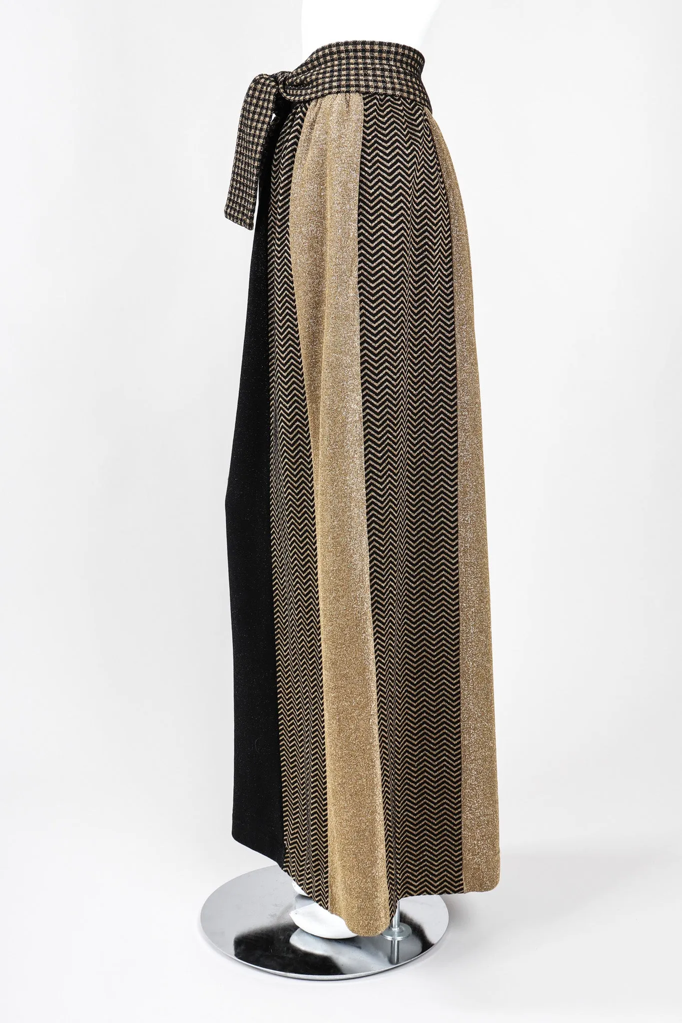 Metallic Lamé Knit Maxi Skirt